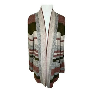 NEW Bobeau Petite Small Women's Striped Open‎ Front Cardigan Sweater NWOT